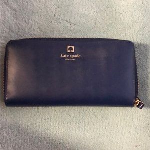 Kate Spade continental zip-around wallet blue